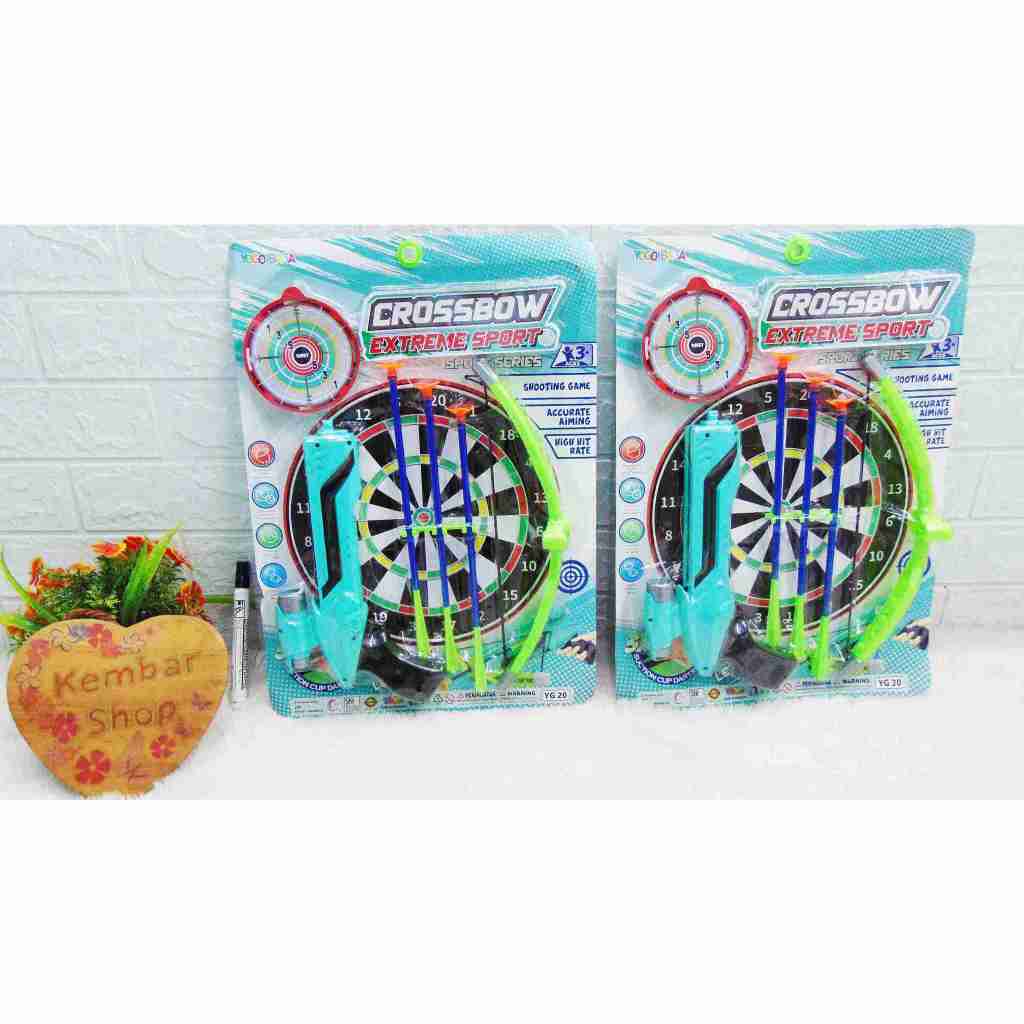 YG20 MAINAN ANAK MEMANAH PAPAN DART GAME BESAR Cross Bow Tentara Indonesia Panahan Dinding Board Bus