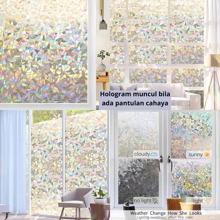 Stiker Kaca Sandblasted Stiker Kaca Sandblasted Biasa Buram Cocok untuk Pintu dan Jendela Kaca Rumah
