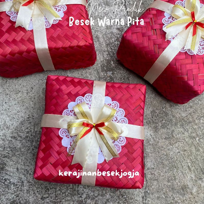 BESEK WARNA PITA ANEKA UKURAN | besek pita besek makanan bingkisan besek murah besek hias hampers pa