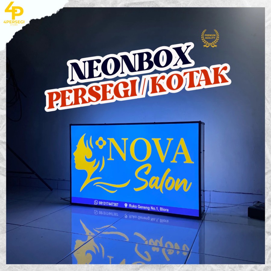 NEON BOX PERSEGI / KOTAK 1 & 2 SISI - 30X120, 1 SISI