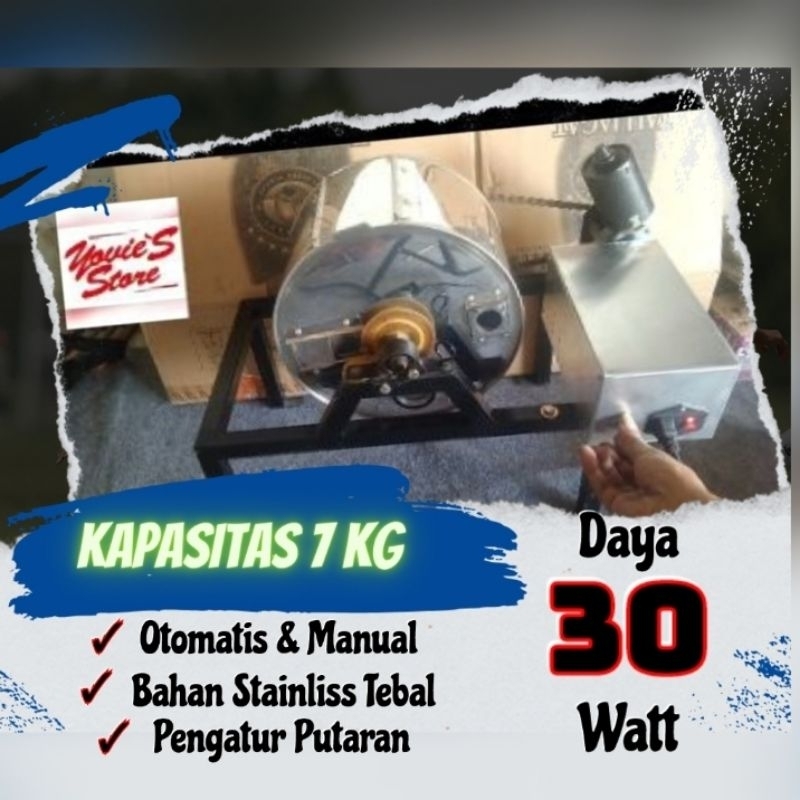 Mesin Roasting Kopi Otomatis - Sangrai Kacang Manual Kapasitas 6-7kg Free Greenbean