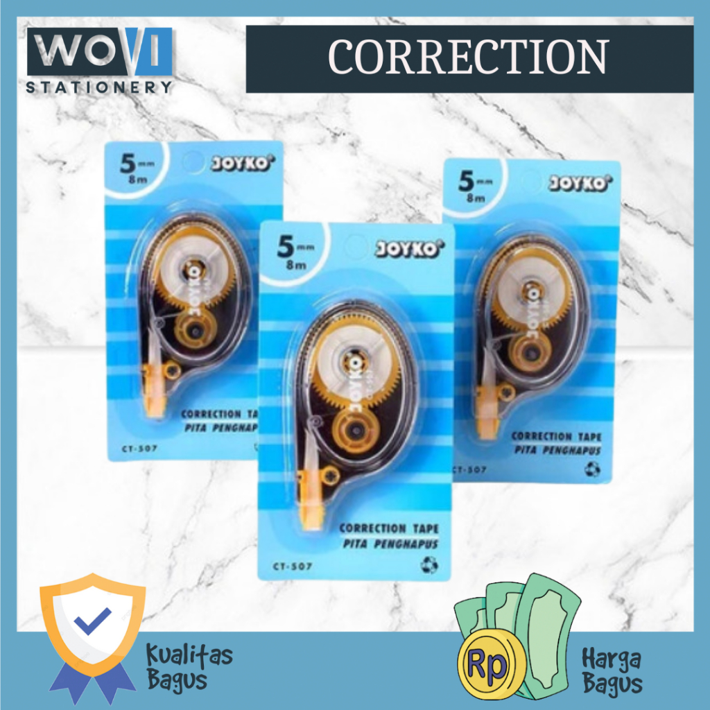 

[WOVI STATIONERY] Correction Tape CT-507 Joyko / Stipo Kertas Joyko CT-507 [PCS]
