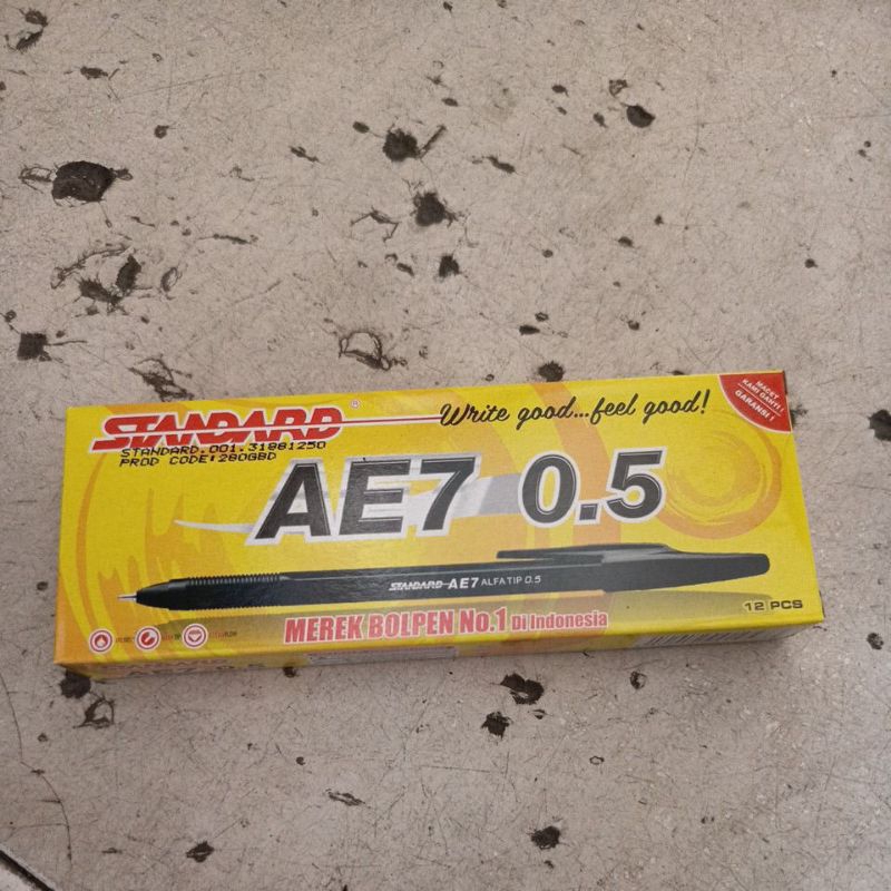 

pulpen standard AE7 hitam 0.5mm 1 pack