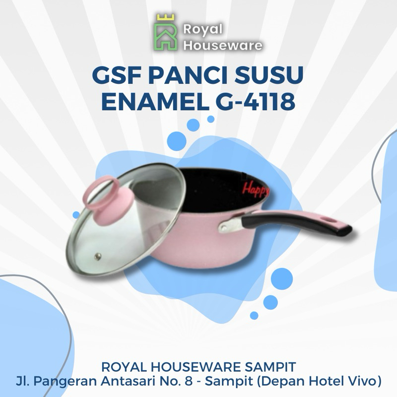 GSF Panci Susu Enamel G-4118 Anti Lengket