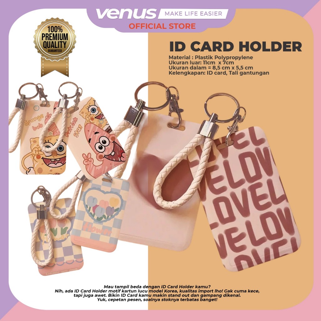 

VENUSJKT - Photocard & ID Card Holder Lucu Tempat Kartu Motif Kartun Korea Aesthetic S1400
