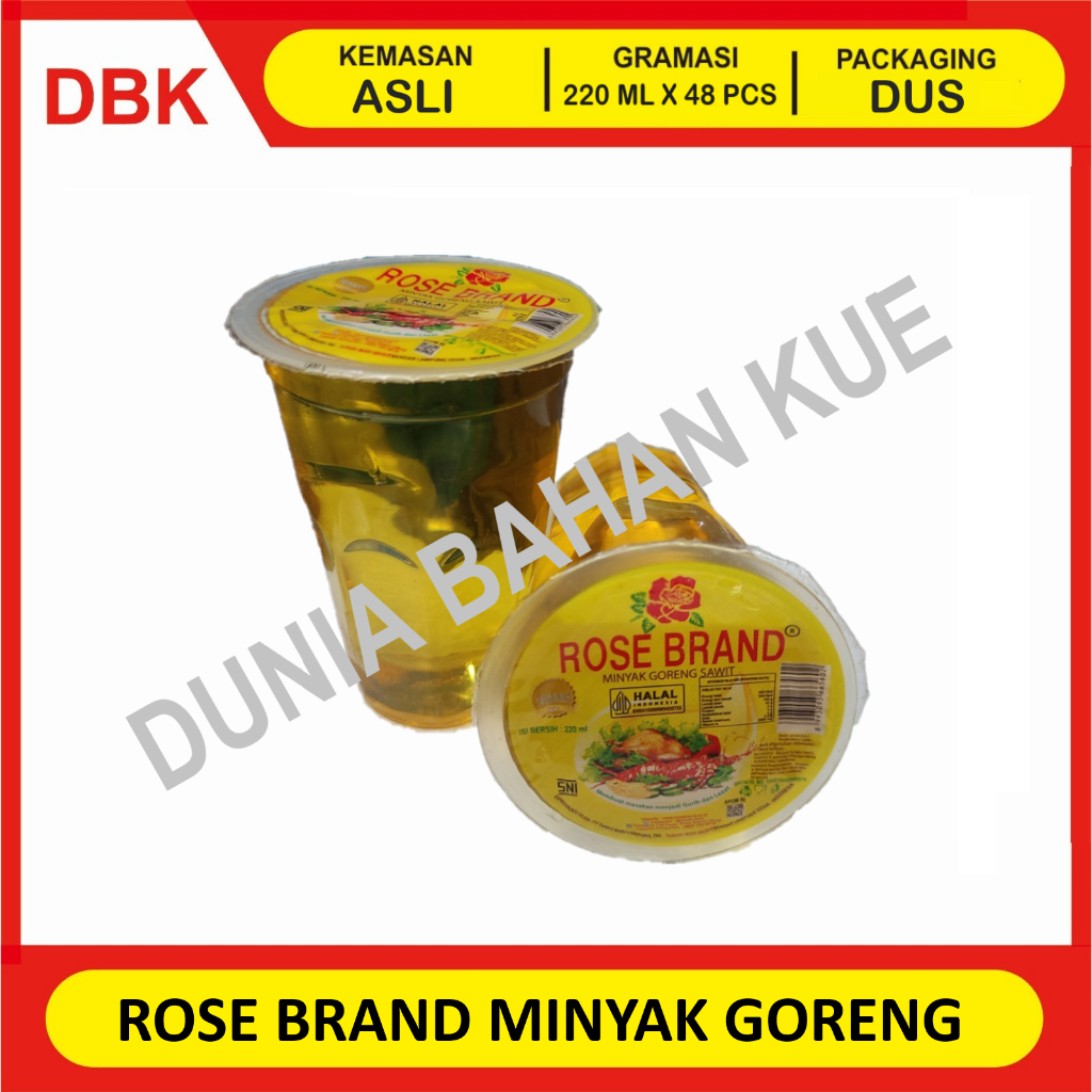 MINYAK GORENG ROSE BRAND / ROSE BRAND MINYAK KEMASAN CUP 220 ML - 1 DUS 48 PCS