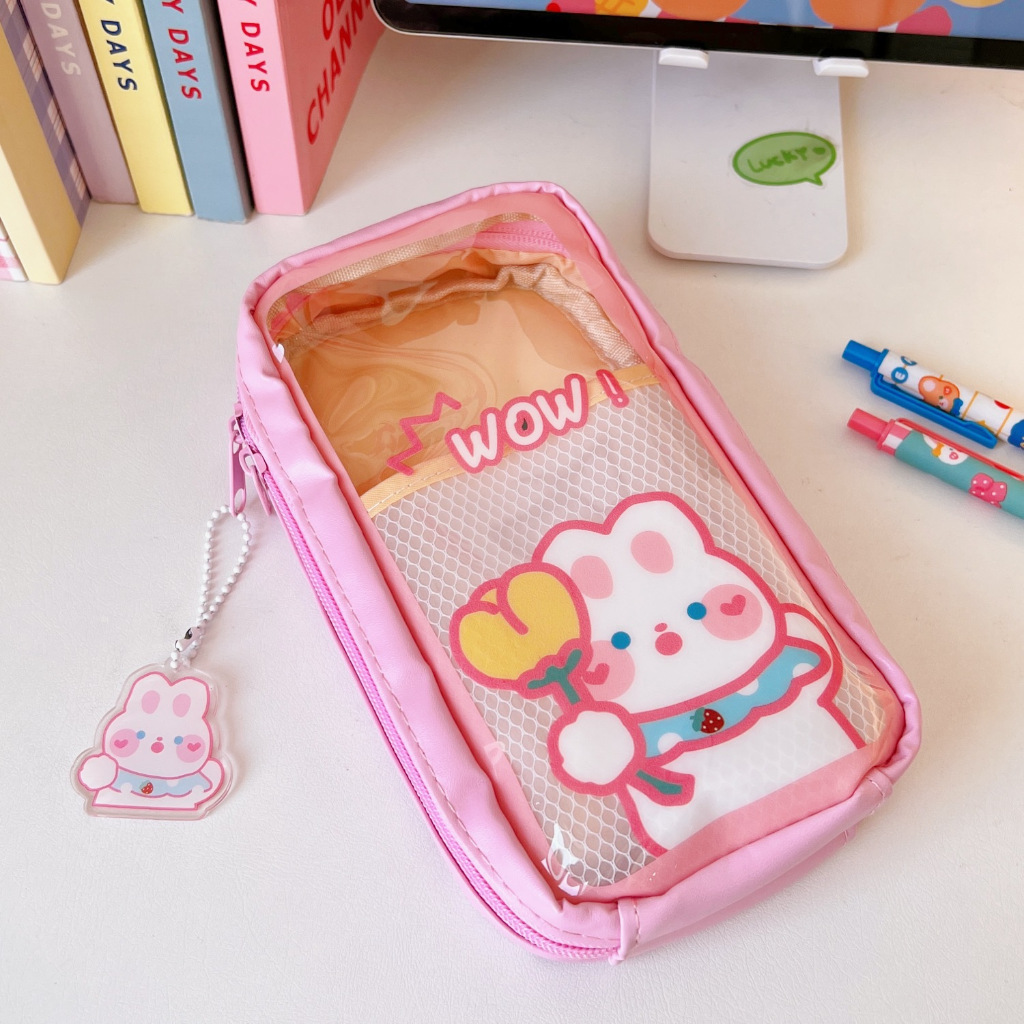 

Tempat Alat Tulis Tempat Pulpen Perlengkapan Sekolah / Tempat Pensil Anak Transparan Motif Kartun