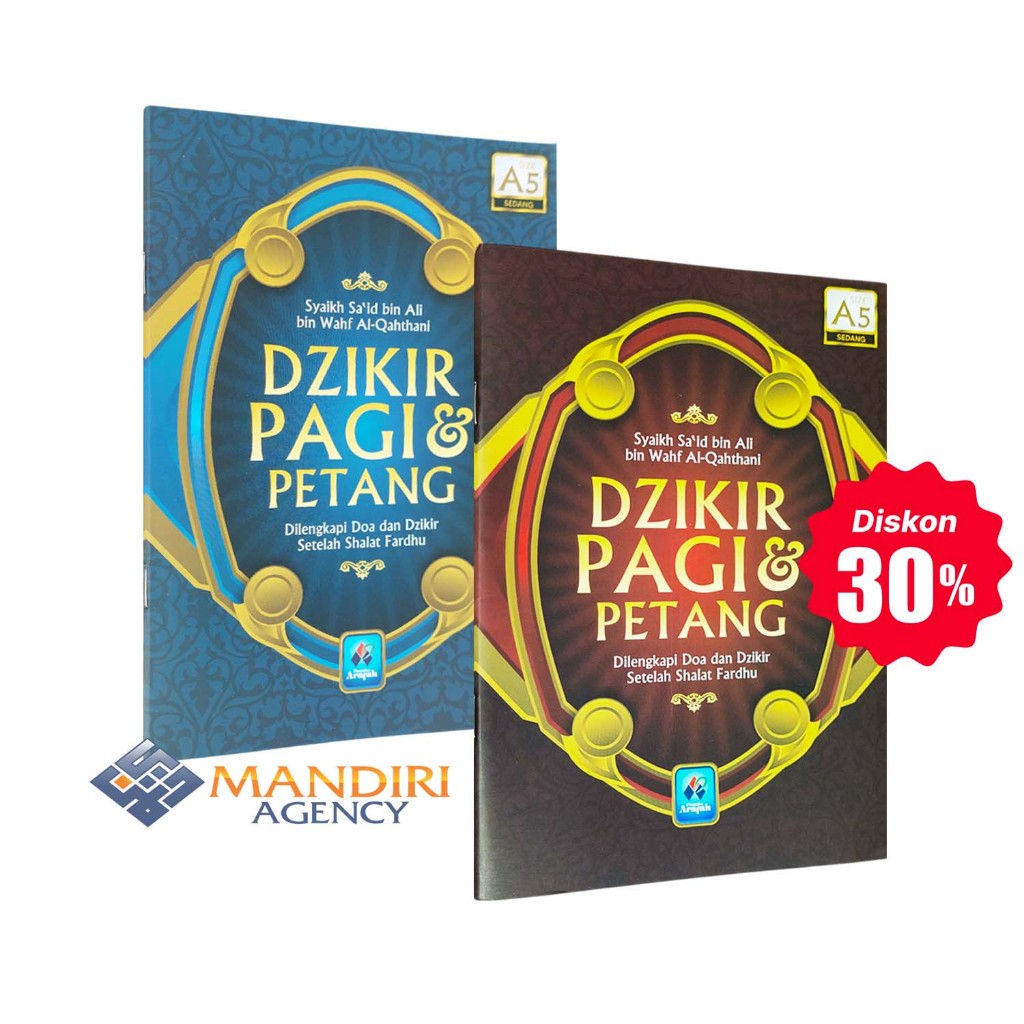 (Ukuran A5) BUKU Dzikir Pagi & Petang Dilengkapi Doa dan Dzikir Setelah Shalat Fardu Pustaka Arafah