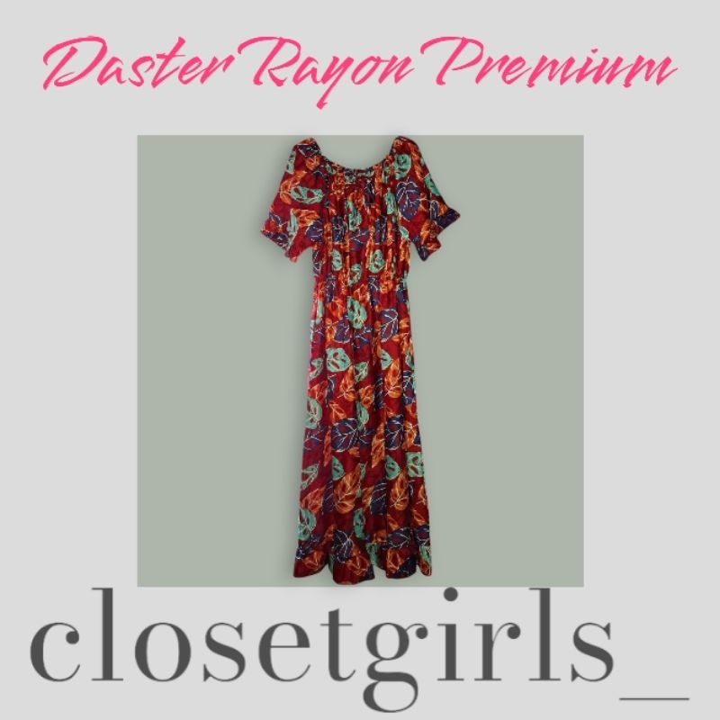 Daster Rayon Premium | Daster Motif Kerut Pinggang | Daster Jumbo Kekinian