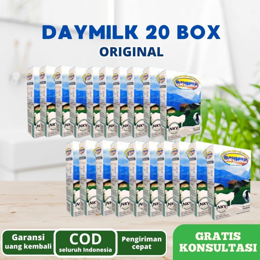 

Daymilk Original | PAKET RESELLER Susu Kambing Etawa Atasi pernafasan & Persendian - 20 Box