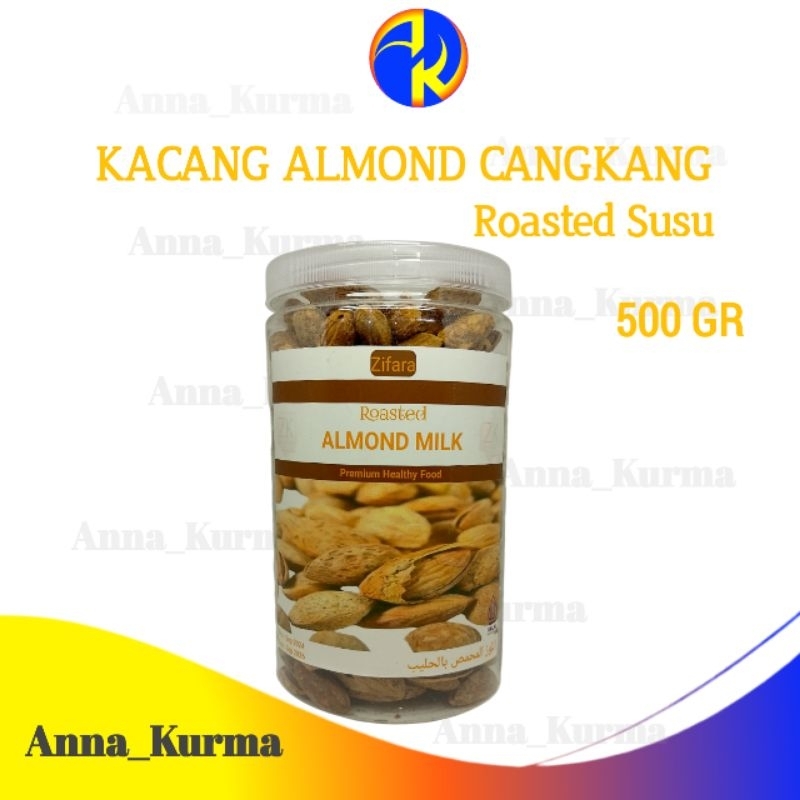 

Kacang Almond Cangkang 500gr Roasted Susu Kemasan Toples