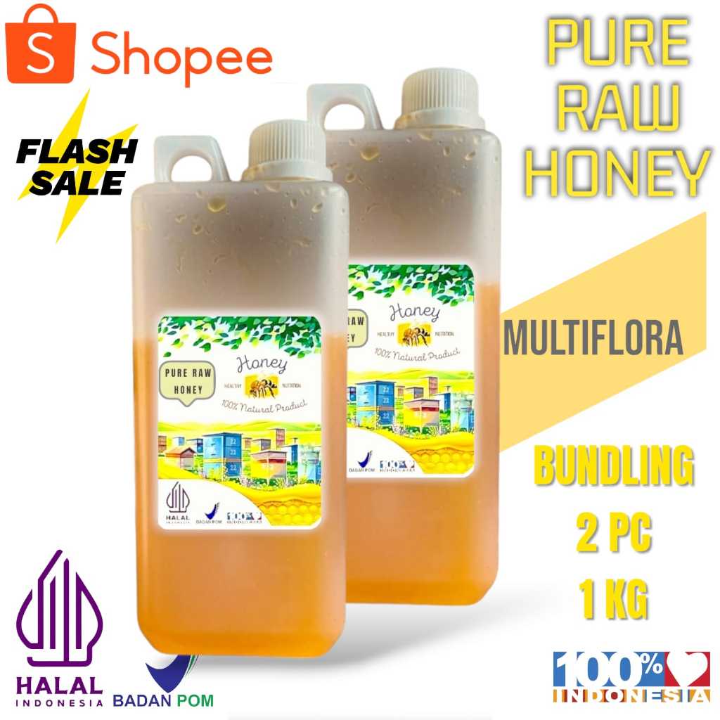 

Paket Bundling 2 pcs Madu Murni Asli Madu Multiflora 1 Kg - Raw Honey