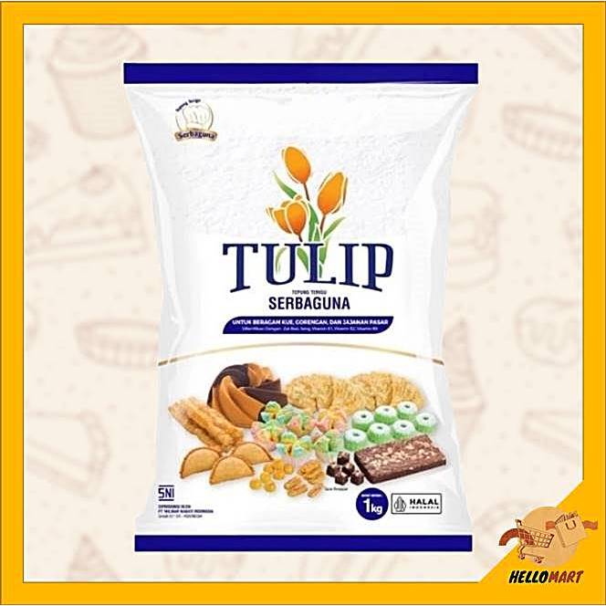 

ORIGINAL Tepung Terigu Tulip 1 kg / Tepung Serbaguna / HELLOMARTID