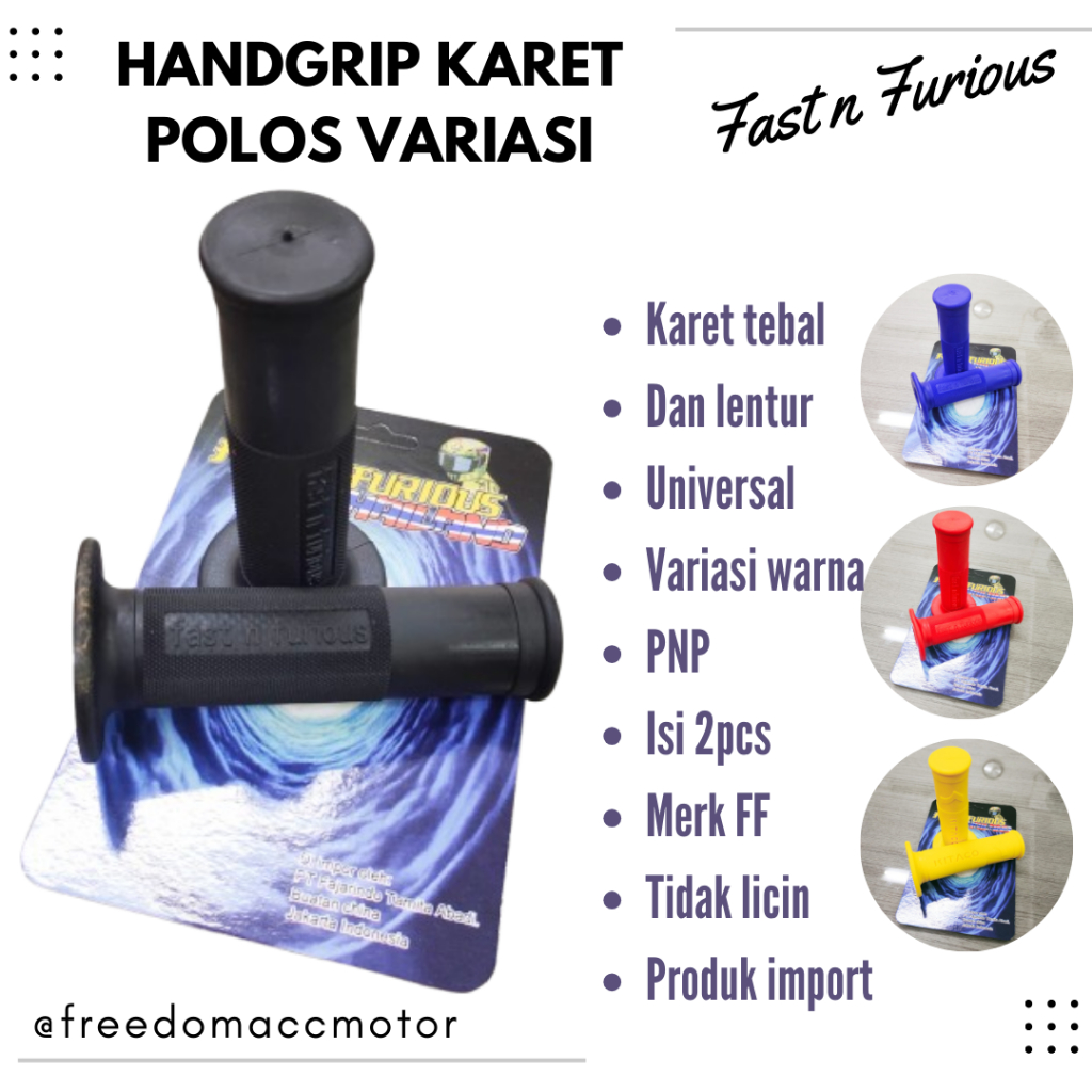 Handgrip polos karet variasi handfat jupiter mx z mio m3 soul gt vario 125/150 scoopy universal