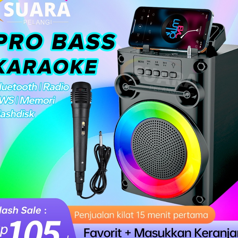 TERLARISSS PRO BASSSpeaker Bluetooth Karaoke Protable Super Bass Polytron Besar Original Mini Wirele