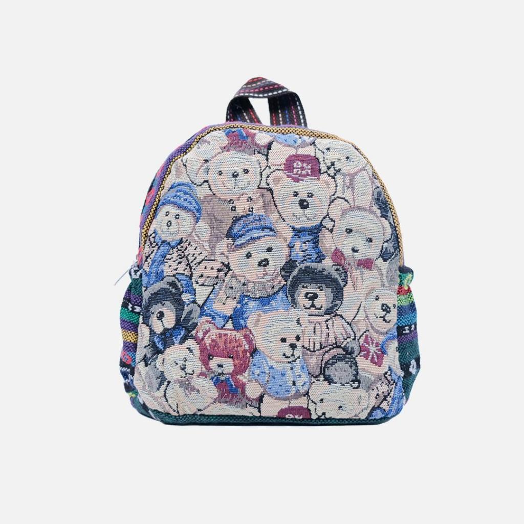 Tas Ransel Kanvas Wanita Mini Motif Gajah