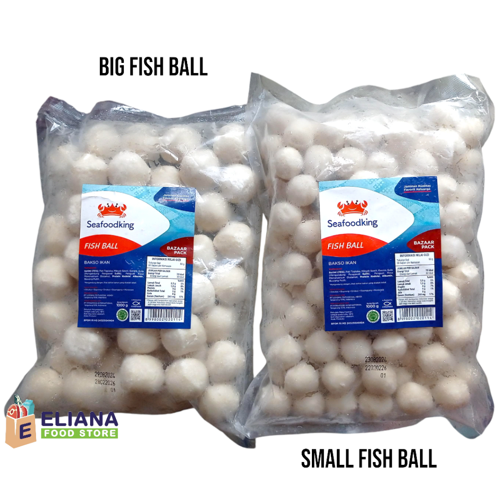 

SEAFOODKING WHITE FISH BALL 1 KG / BAKSO IKAN 1000 GR