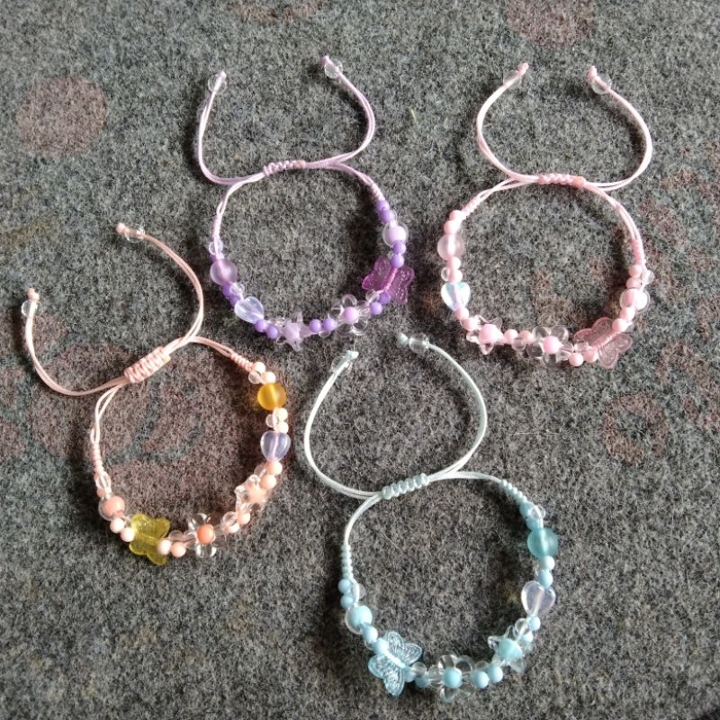 Bunga Gelang Manik Tali Serut Gelang Kepang Bracelet Aesthetic