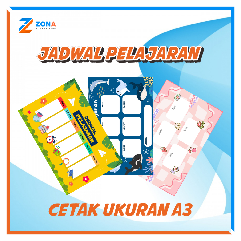 

POSTER JADWAL PELAJARAN / CETAK JADWAL PELAJARAN UKURAN A3