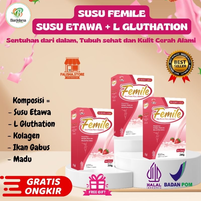 

Susu Femile 200gram - Susu Etawa Plus L Gluthation kolagen Untuk Kulit Sehat Glowing Dari Dalam