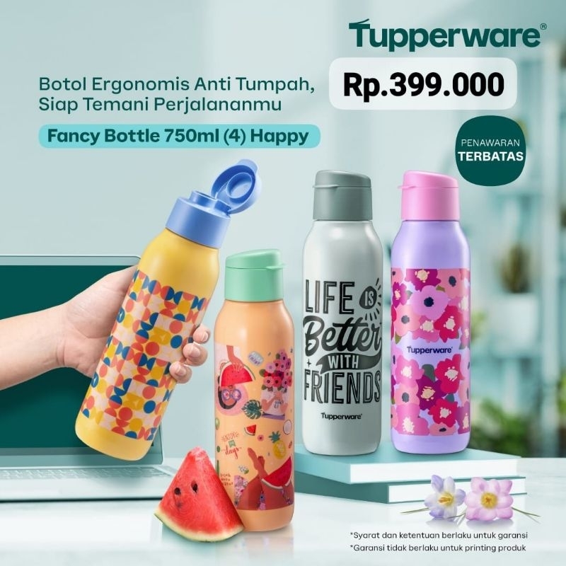 Fancy Bottle 750ml Flip Tupperware