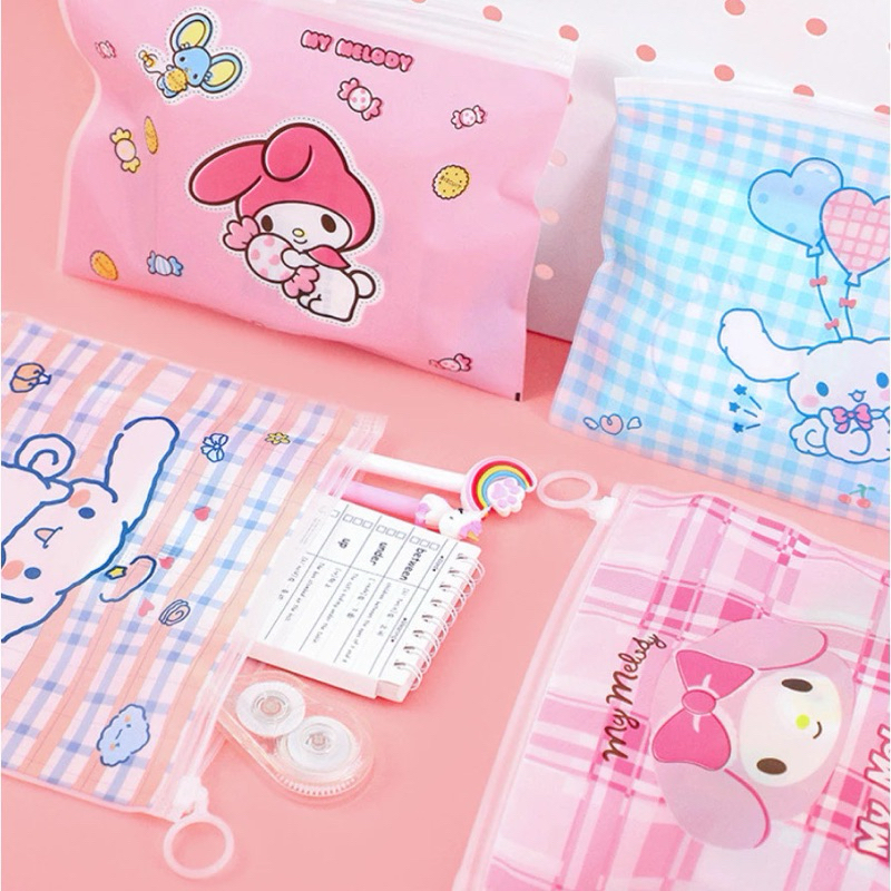 

Tempat Pensil/Pouch Zipper Bag/Zip Lock Kosmetik/Travel Pouch Organizer Transparan Kartun Lucu Anti Air
