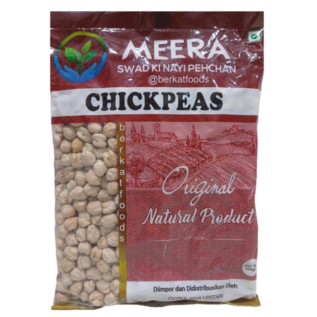 

White Chickpeas Meera 1Kg / Chole / Chana / Garbanzo / Kacang Arab Mentah Raw 1 kg