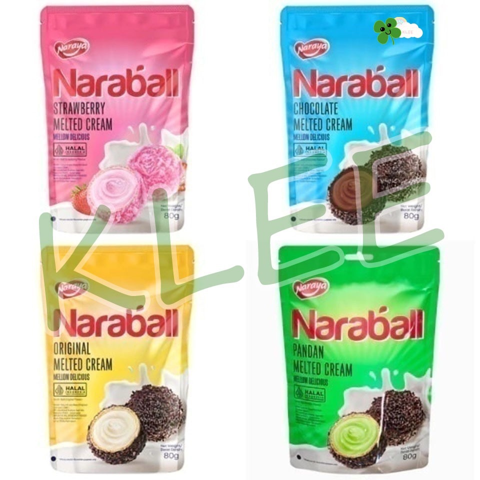 

Naraya NARABALL Biscuit Wafer Ball Original Chocolate Strawberry Pandan Melted Cream - Wafer Salut Cookies Mellow Delicious Rasa Original Cokelat Vanilla Stroberi Pandan - Biskuit Wafer Salut Kukis isi Krim 80g