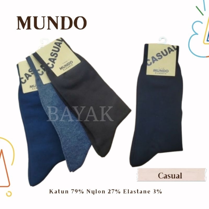 Kaos kaki casual MUNDO, kaos kaki kerja