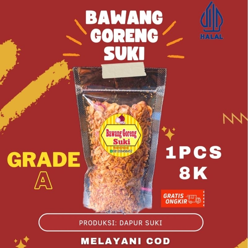 

Bawang Goreng Suki Kualitas Grade A Original Bawang Merah Berkualitas Cemilan Ringan