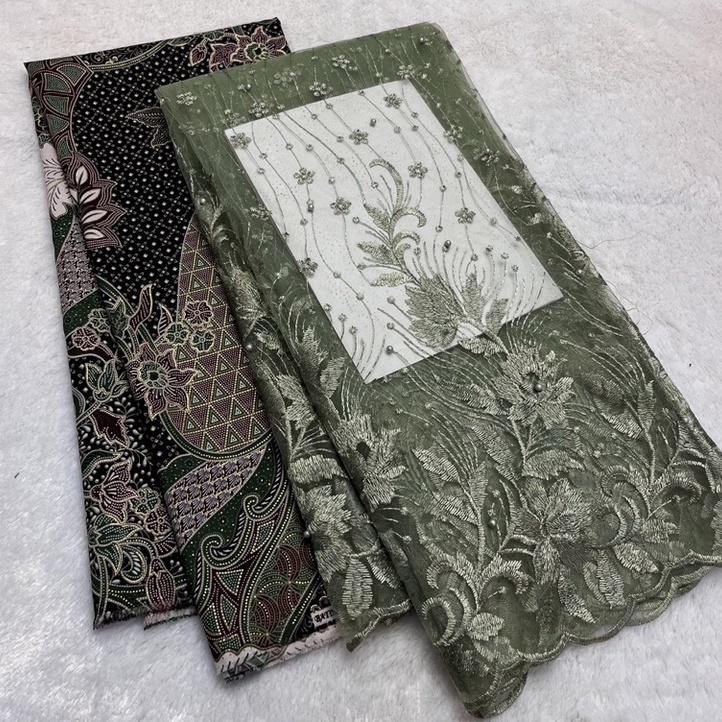 KODE M4T SetPaket Kain Bridesmaid Tile bordir Mutiara  Batik