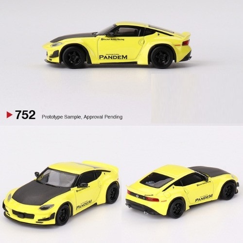 MINI GT 752 Nissan Z Pandem Ikazuchi Yellow