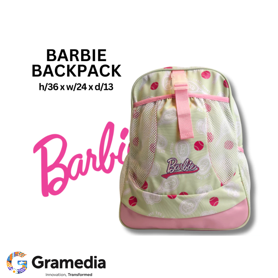 Gramedia Dumai_Barbie Graphic Pattern Medium Backpack - Tas Ransel Anak/Tas Ransel Perempuan