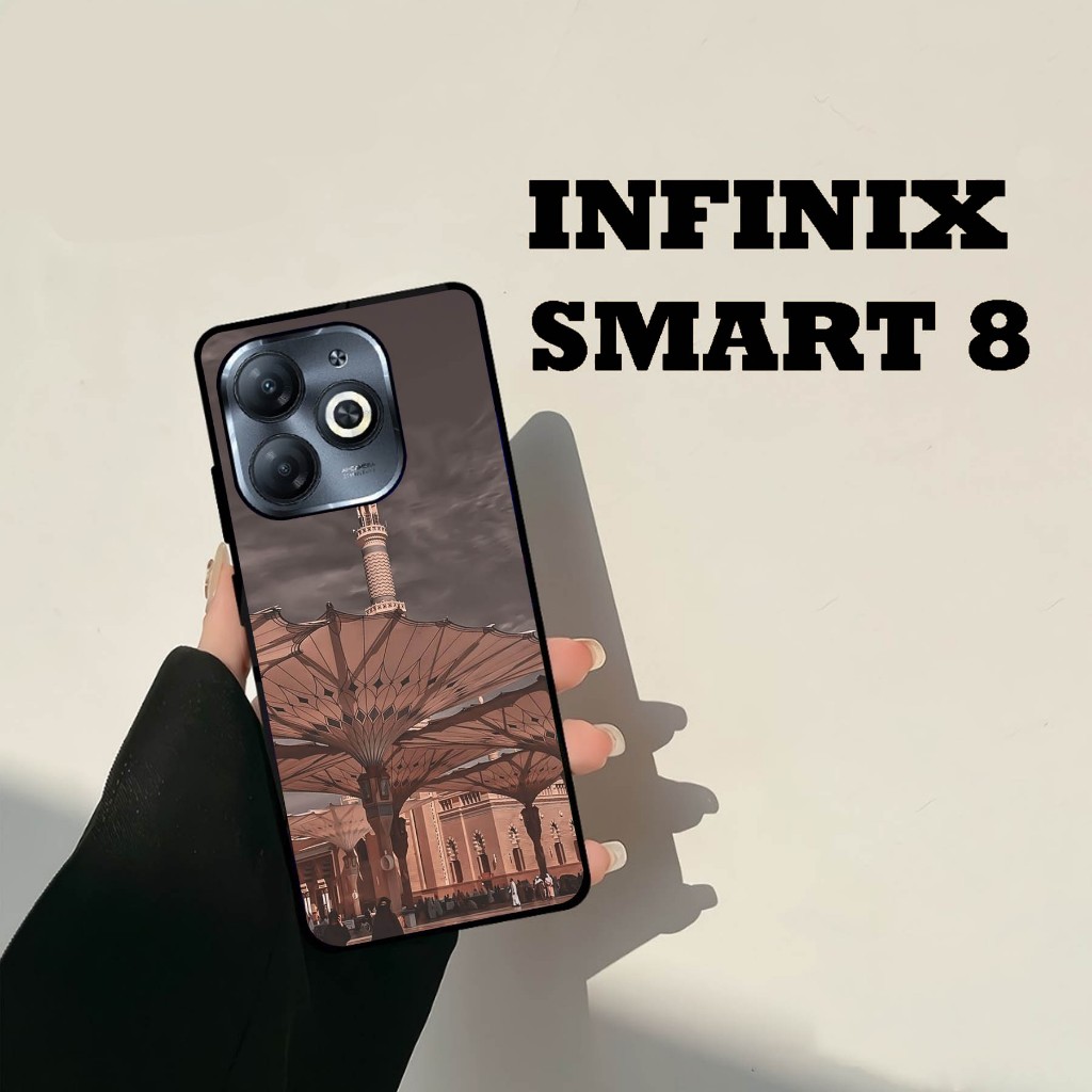 Case Glossy , Case INFINIX SMART 8   , Motif Mekkah  Keren- Silikon - Case Glossy - Casing - Terlari