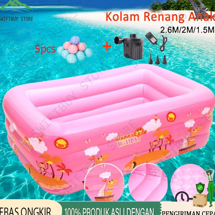 Paling Terjamin 1531M Kolam Renang Anak Jumbo 3Rings Kolam Renang Keluarga Tiup Besar Family Inflata