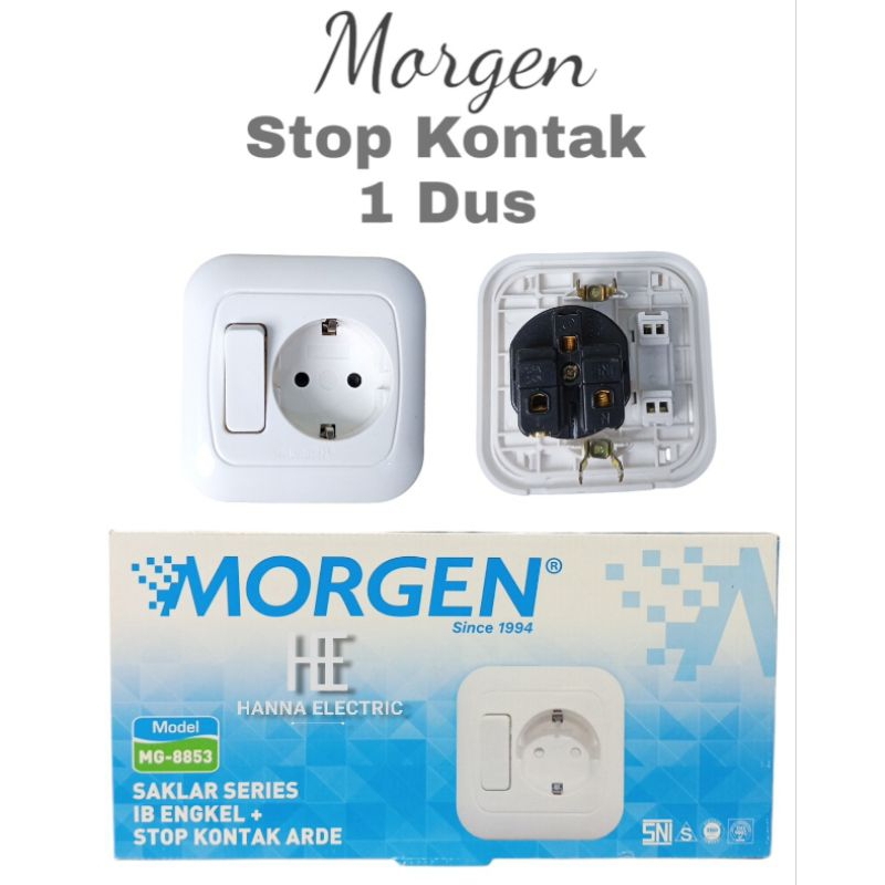 MORGEN Paket 1 Dus Isi 20 Pcs Stop Kontak + Saklar Engkel MG-8853