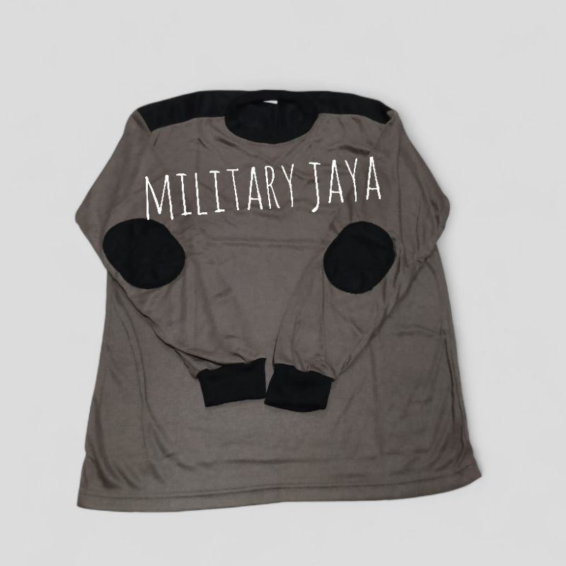 KAOS COKLAT POLISI LENGAN PANJANG KOMBINASI HITAM