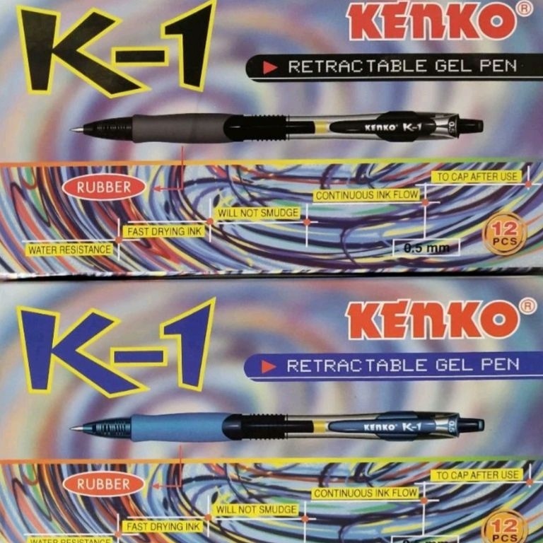 

ART K8L3 Pulpen Pen Bolpoint Pena Gel KENKO K1 5 Hitam 1 Pak 12 pcs
