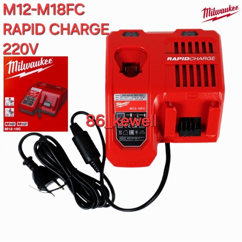 Charger Milwaukee M18/M12 220v (RAPID CHARGE)