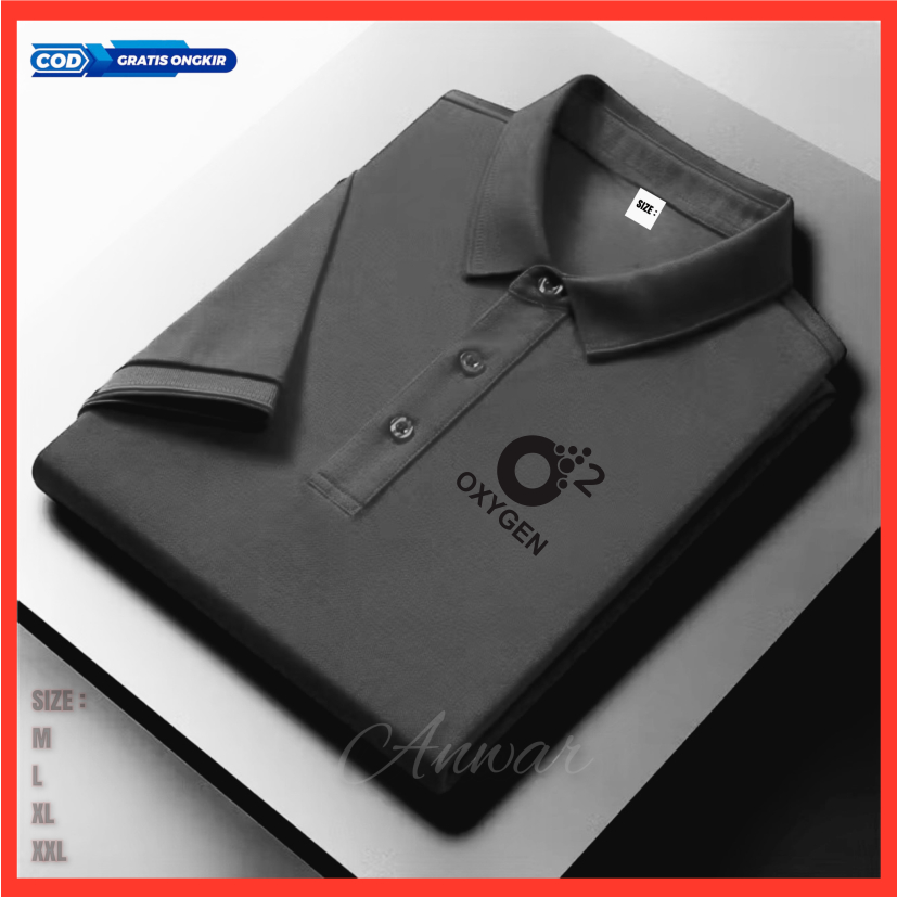 Baju Polo Oxigen Pakaian Pria Wanita Kaos Distro Keren Atasan Casual T-Shirt Terbaru Katun Premium
