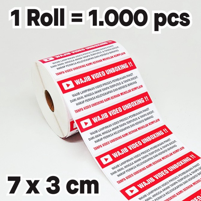 

ART Q9O Stiker Label Wajib Video Unboxing Pengiriman Paket ukuran 7 x 3 cm 1 roll isi 1 pcs