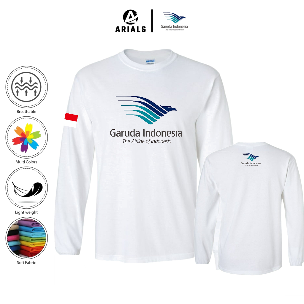Arials Kaos Baju Lengan Panjang Maskapai Garuda Indonesia Airlines
