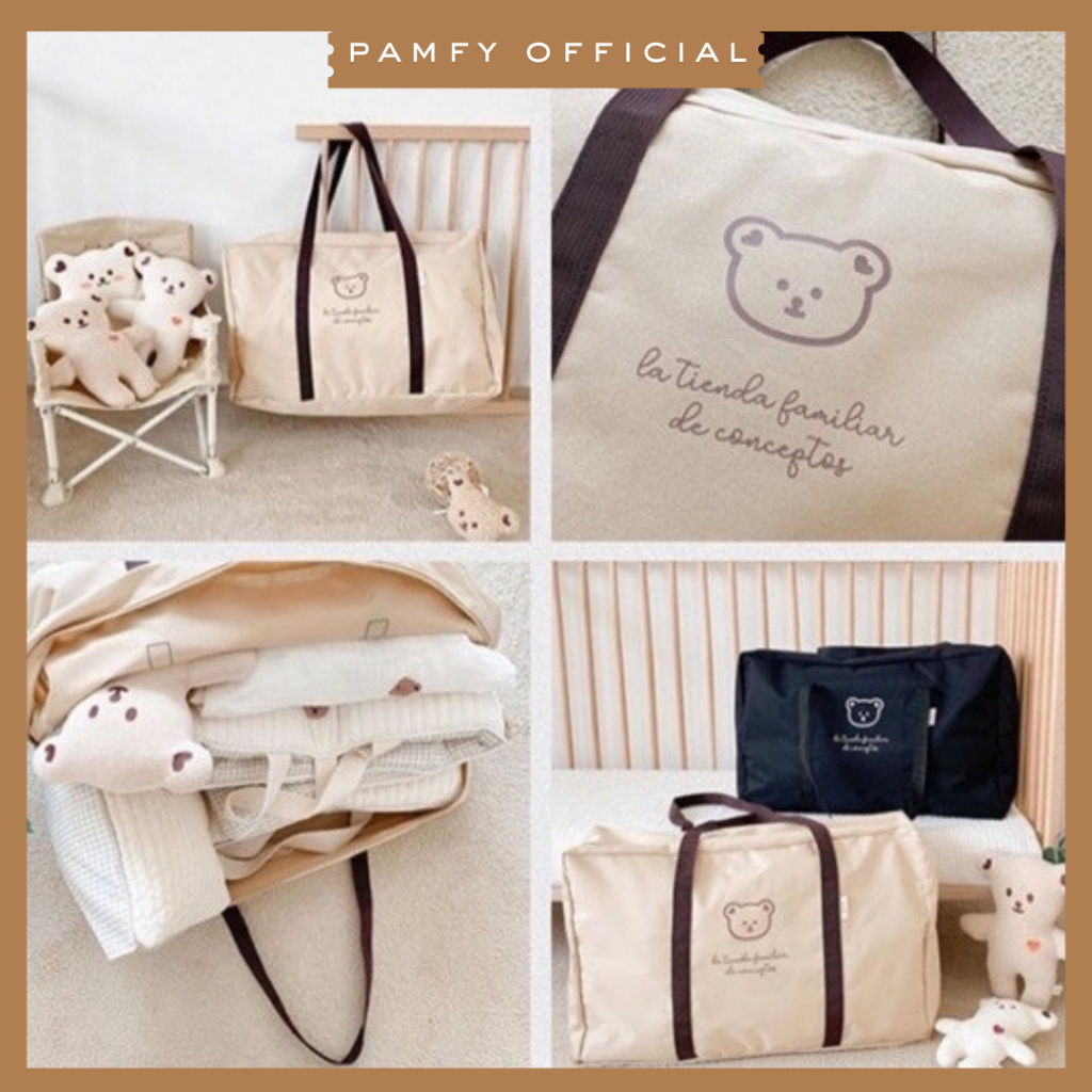 PAMFY Tas Baby Bear Jumbo Size | Diapers Bag Baby Hospital | Tas Perlengkapan Bayi Travel Praktis
