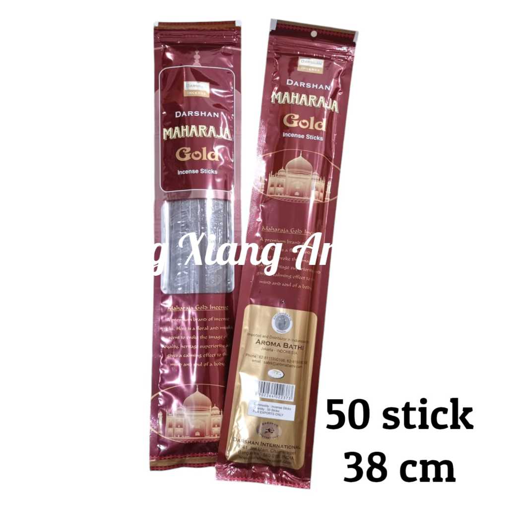 Dupa India Aromaterapi Hio Darshan Maharaja Gold Panjang Isi 50 Batang