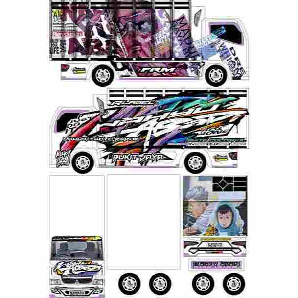 STIKER MINIATUR TRUK WAHYU ABADI TERBARU