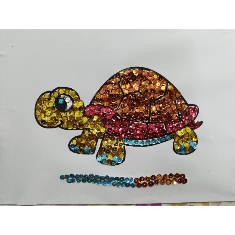 Kolase manik manik kura kura prakarya sekolah