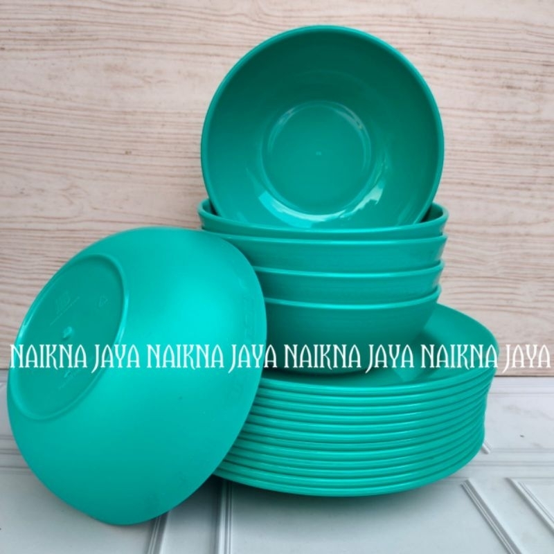 PAKET MURAH PIRING MAKAN 9INC DAN MANGKUK MELAMIN WARNA HIJAU TOSCA FOODGRADE TEBAL TAHAN PANAS/ PIR