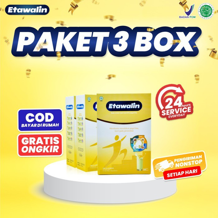 

Etawalin Susu Kambing Etawa Untuk Nyeri Sendi & Pegal Linu 3 Box