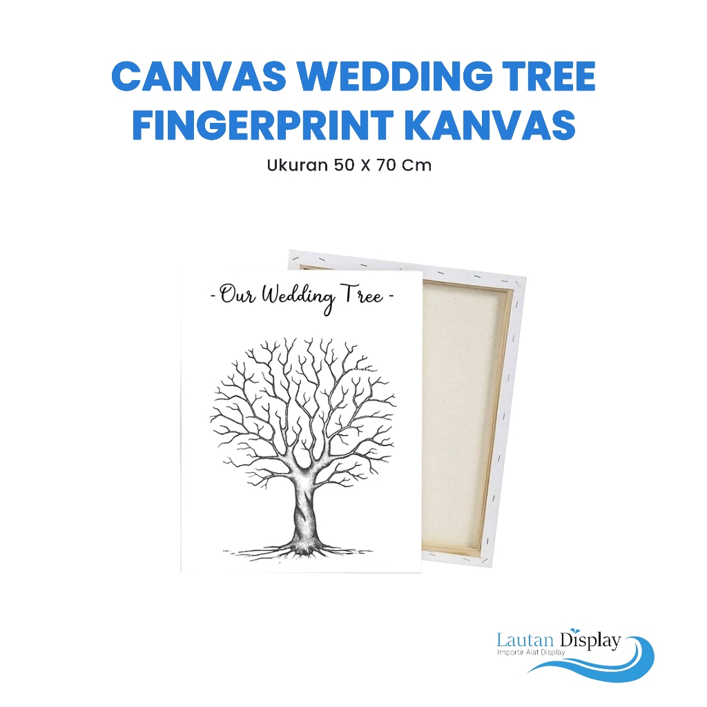 Kanvas Wedding Tree Canvas Fingerprint Guest Book Buku Tamu Unik Lukisan Pohon Tamu Undangan Pohon S