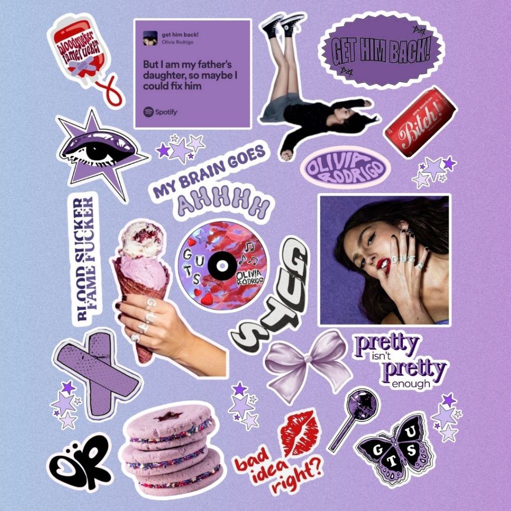 

Sticker Olivia Rodrigo Guts Vinyl Waterproof A5 Stiker Pack | Pinksaturn